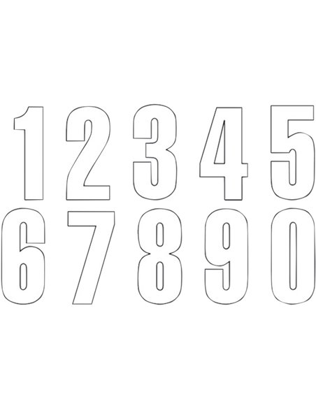 Pacote de adesivos da série 7 do Numbers Três com 3 White Blackbird Racing 5047-10-7