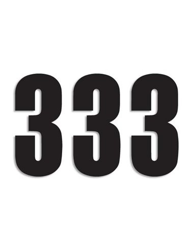 Pacote de adesivos da série 3 do Numbers Três com 3 Black Blackbird Racing 5047-20-3
