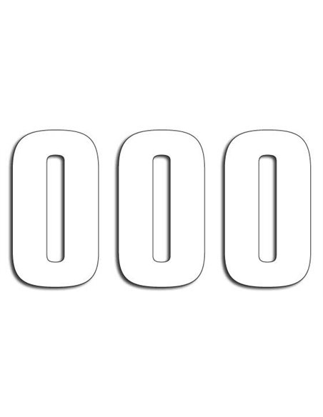 Number #0 16X7.5Cm Wh Blackbird Racing 5048/10/0