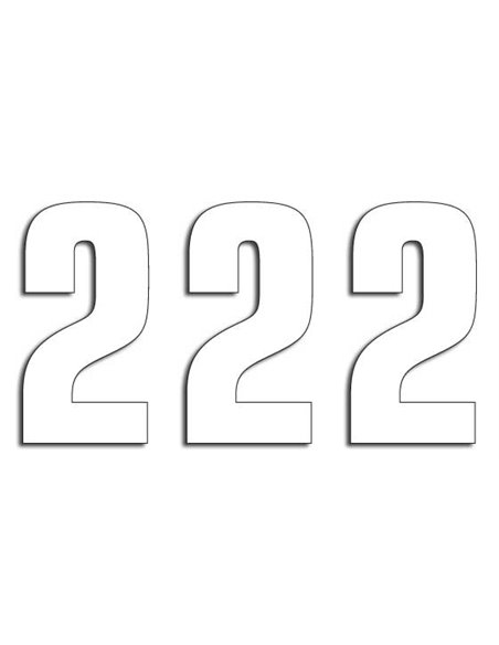 Lot d'autocollants de course Two Series Number 2 White Blackbird de 3 5048-10-2