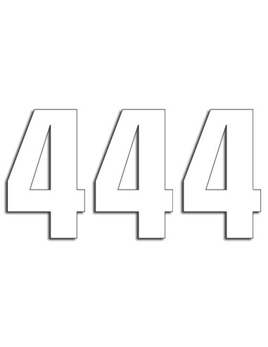 Paquete de 3 adhesivos Two Series Number  4 White Blackbird Racing 5048-10-4