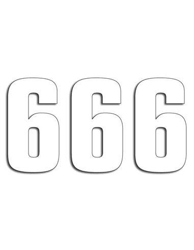 Paquet de 3 adhesius Two Sèries Number 6 White Blackbird Racing 5048-10-6