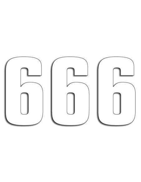 Paquet de 3 adhesius Two Sèries Number 6 White Blackbird Racing 5048-10-6