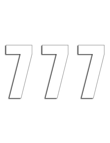 Paquete de 3 adhesivos Two Series Number  7 White Blackbird Racing 5048-10-7