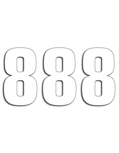 Number #8 16X7.5Cm Wh Blackbird Racing 5048/10/8