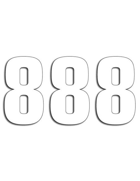 Number #8 16X7.5Cm Wh Blackbird Racing 5048/10/8