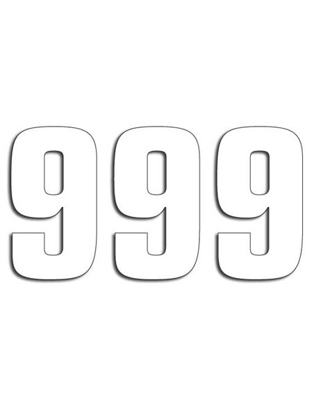 Number #9 16X7.5Cm Wh Blackbird Racing 5048/10/9