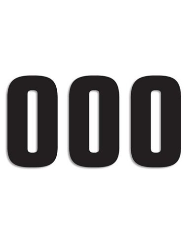 Paquete de 3 adhesivos Two Series Number  0 Black Blackbird Racing 5048-20-0