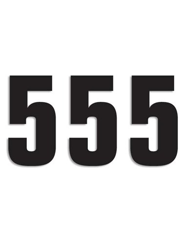 Paquete de 3 adhesivos Two Series Number  5 Black Blackbird Racing 5048-20-5