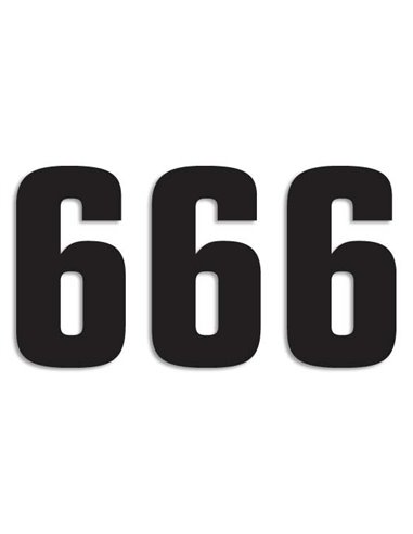 Paquet de 3 adhesius Two Sèries Number 6 Black Blackbird Racing 5048-20-6