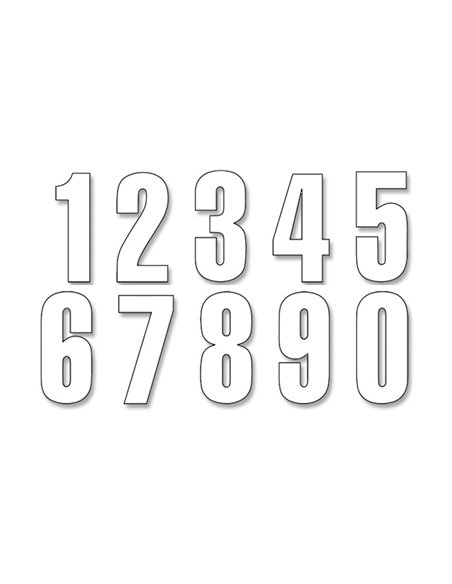 Paquete de 3 adhesivos  0-9 Juego Adhesivo Blanco Blackbird Racing 5047-10-0-9