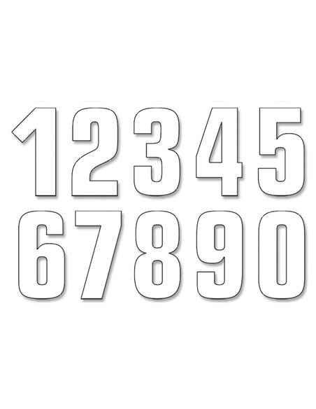 Numbers #0-9 16X7Cm Wh Blackbird Racing 5048/10/0-9