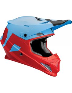 Capacete motocross Thor Sector Level Matte Powder blue/Red
