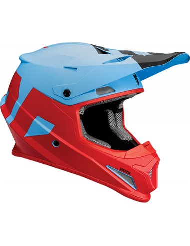 Capacete motocross Thor Sector Level Matte Powder blue/Red