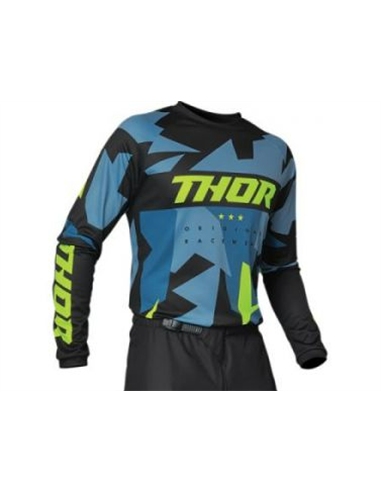 Camiseta Niño(a) Motocross Thor Sector Warship blue/Acid Outlet