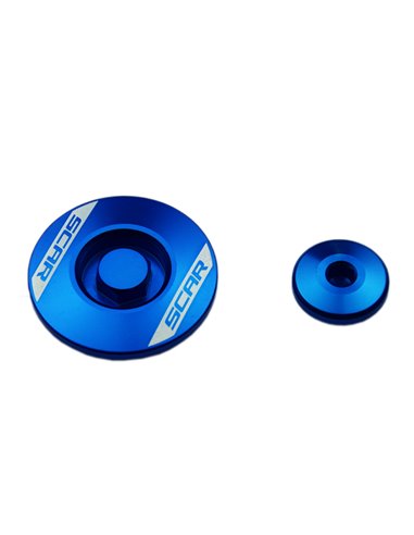 Tapones laterales del cárter SCAR azul Yamaha