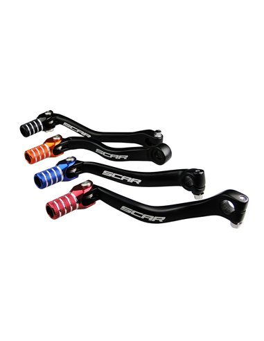 Pedal cambio SCAR negro mate Puntera azul Kawasaki KX250F