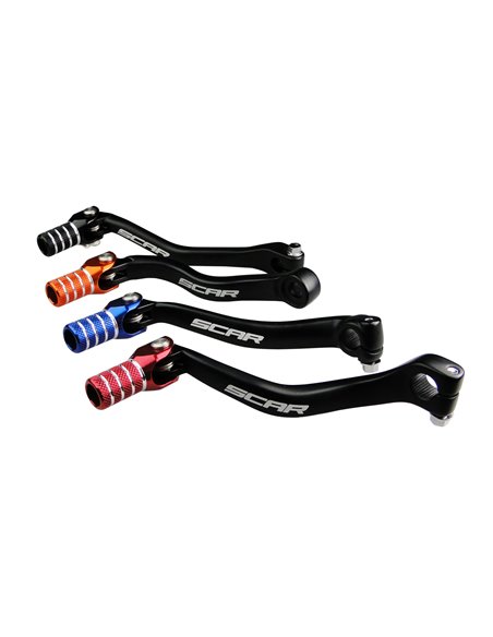 Pedal cambio SCAR negro mate Puntera azul Kawasaki KX85