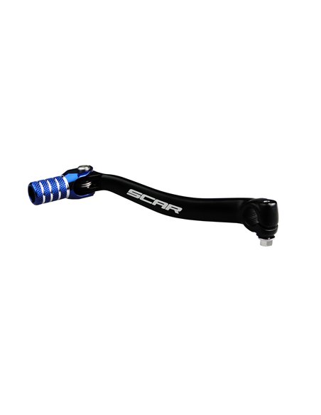 Pédale de levier de vitesses SCAR noir mat Yamaha YZ125 embout bleu