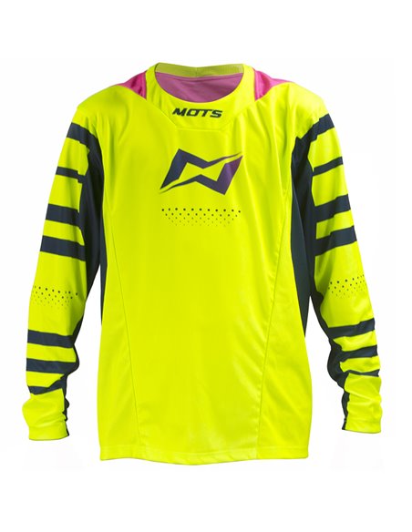 Camiseta motocross infantil Mots X-JUNIOR Amarillo fluor Talla M-8 años MT2620MY