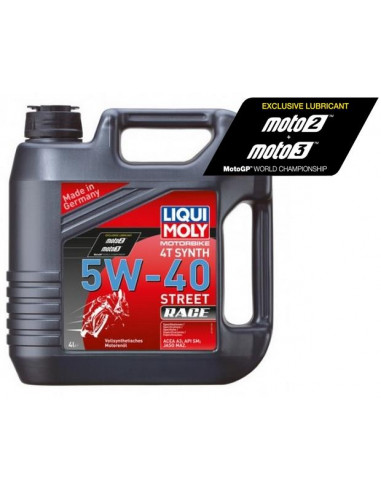 Garrafa de 4L aceite Liqui Moly 100% sintético 5W-40 Street Race