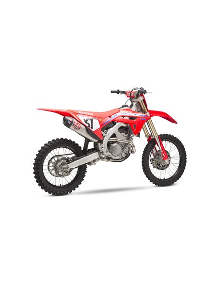 Escape linha completa Yoshimura RS-12, aço inox, silenciador inox e tampa carbono, Honda CRF 250 2022-2023