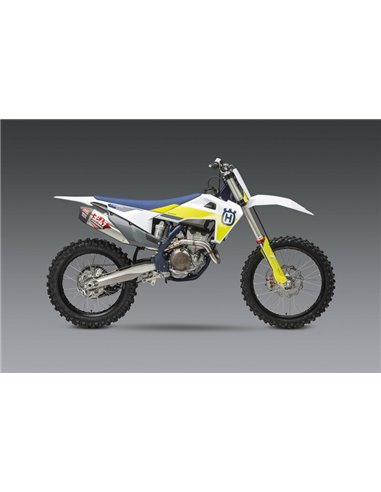 Ligne complète d'échappement Yoshimura RS-12 Signature silencieux inox/alu/capot carbone KTM/Husqvarna 2019-2023