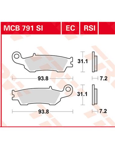 Pastillas de freno sinterizadas offroad serie SI TRW MCB791SI