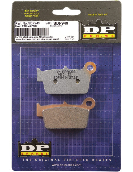 Pastillas de freno sinterizadas SDP Pro-MX DP BRAKES SDP940