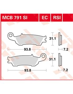 Pastillas de freno cerámicas serie EC TRW MCB791EC