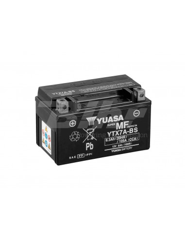 Yuasa battery YTX7A-BS Combipack (com eletrólito)
