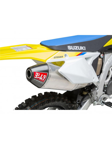 Complete Yoshimura Signature RS-4 exhaust line, stainless steel, Aluminum silencer, Suzuki RM-Z250