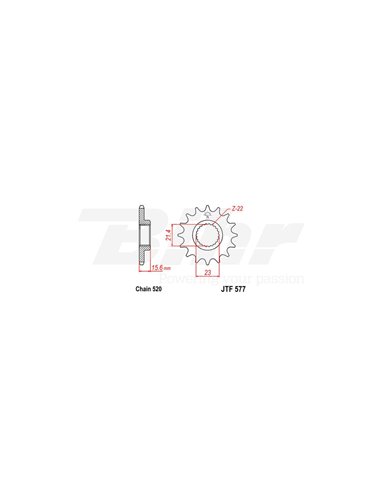 JT 577 steel front drive sprocket with 15 teeth
