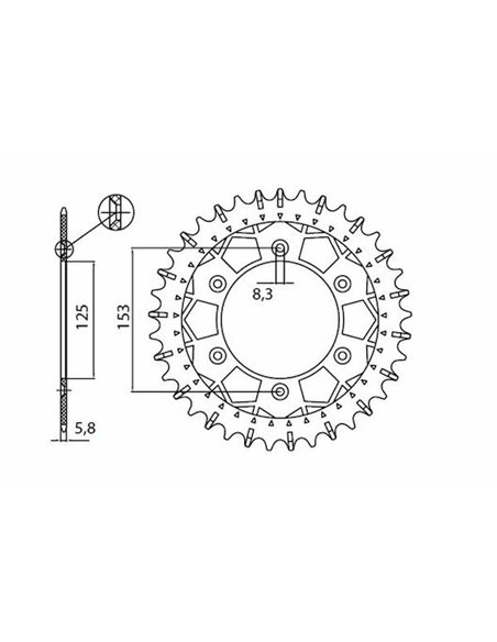 Works Z Steel Rear Sprocket SUNSTAR SPROCKETS 8-3559-46