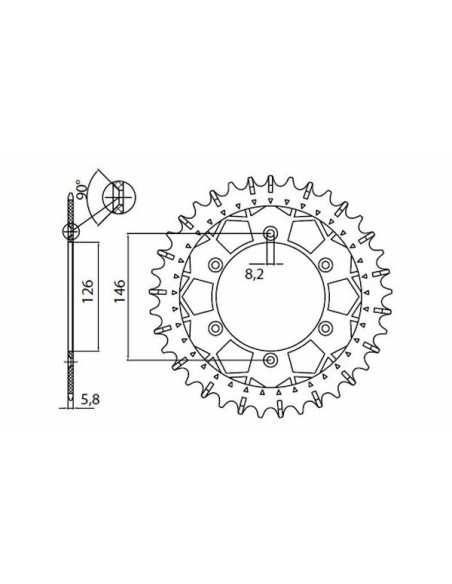Works Z Steel Rear Sprocket SUNSTAR SPROCKETS 8-3577-51