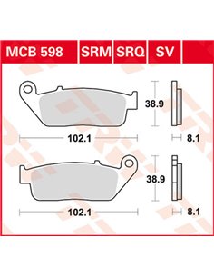 SV Series Sindered Brake Pads TRW MCB598SV
