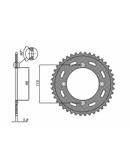 Coronas OEM de repuesto en acero SUNSTAR SPROCKETS 1-1390-46