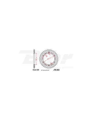 JT 853 aluminum Rear sprocket with 51 teeth