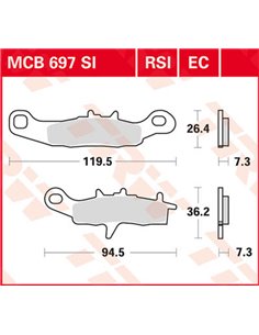Pastillas de freno sinterizadas offroad Race serie RSI TRW MCB697RSI