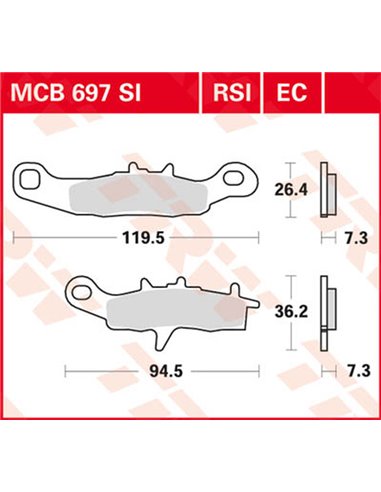Pastillas de freno sinterizadas offroad Race serie RSI TRW MCB697RSI
