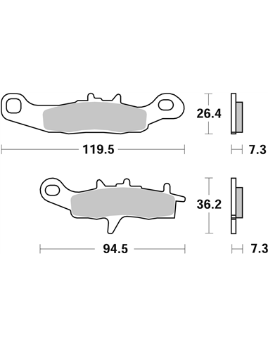 Pastillas de freno SI Offroad sinterizadas SBS 726SI