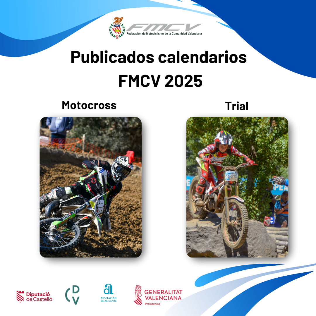 Publicados los calendarios de Motocross y Trial 2025: La gran novedad, ¡vuelve el Motocross al Circuit d’Albaida!