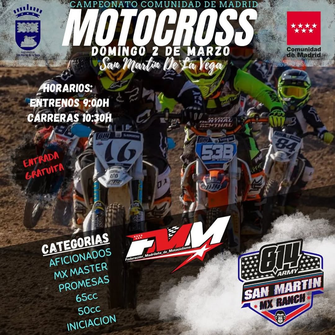 ¡APLAZADO EL MOTOCROSS DE SAN MARTÍN DE LA VEGA!