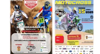 Prueba de la Copa de España de Motocross Clásicas y 6ª Prueba del Campeonato de Extremadura de Motocross Infantil en Esparragalejo el 15 de junio, circuito MXBonilla-Park.