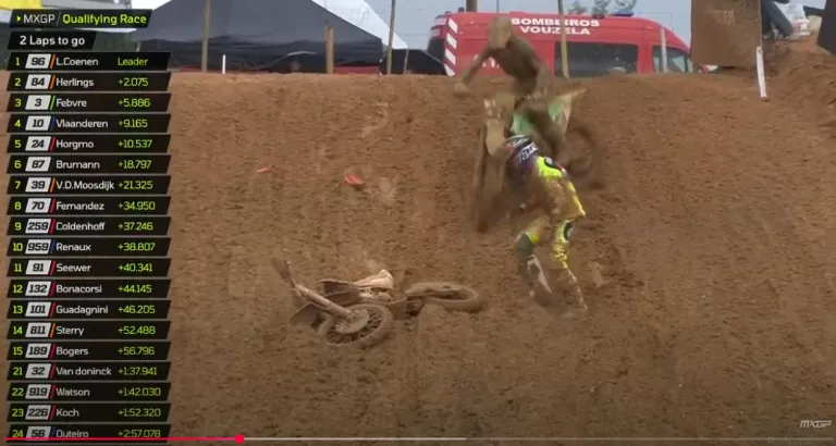 Video – Jeffrey Herlings puede tener una costilla rota al ser arrollado por Romain Febvre