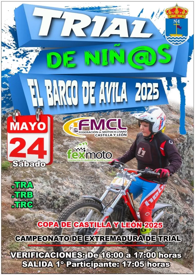 3ª Prueba del Campeonato de Extremadura de Trial Infantil en Barco de Ávila, el próximo 24 de mayo. Conjunta con Castilla y León.