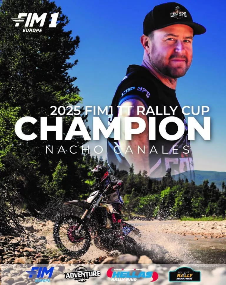 🥇 El piloto aragonés Nacho Canales se proclama campeón de Europa FIM1 de Rally Todo Terreno en moto tras más de 4.000 km de aventura y navegación